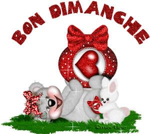 Gif animé Bon dimanche ours lapin
